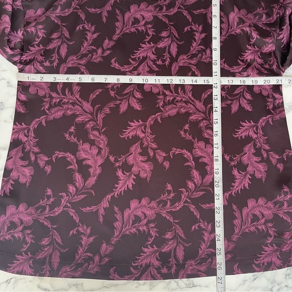 Soft Surroundings Top Womens Selina Wine Botanical Purple Pink Leafy Vine Print - Picture 7 of 7
